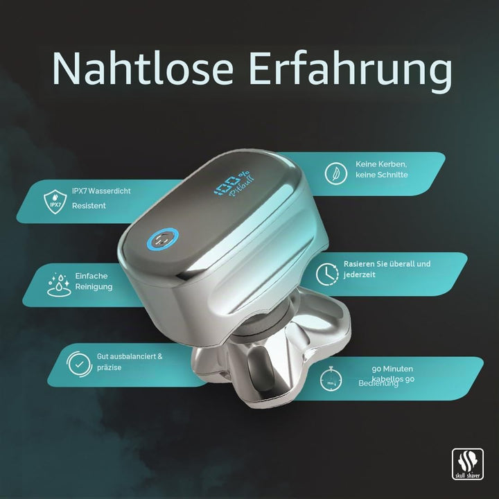 Skull Shaver Pitbull Platinum Pro PX5 - Elektrorasierer für Herren - Kabellos, Wiederaufladbar, Nass