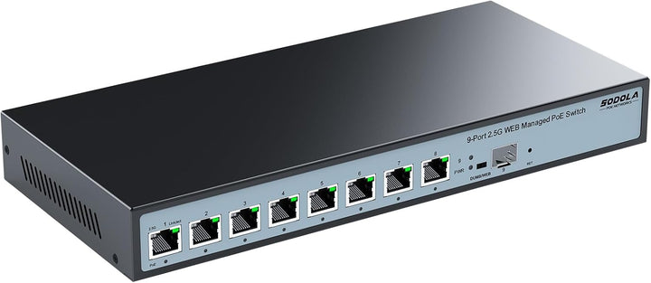8 Port 2.5G Web Managed PoE Switch 120W|1X 10G SFP+&4 x 2.5GBase-T PoE Ports, Max 90W PoE Output, IE