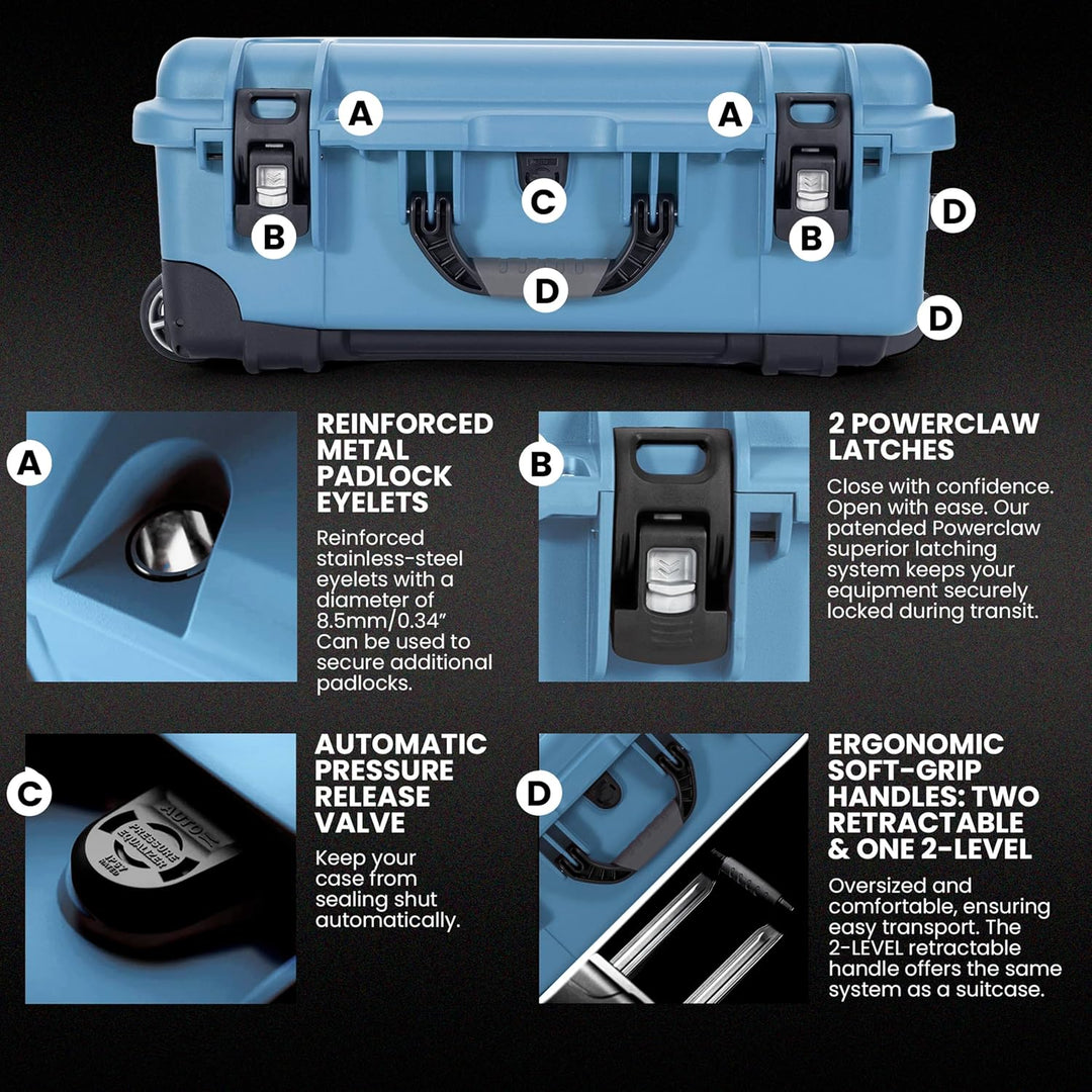 Nanuk Large Series 935 Leichter, wasserdichter Schutzkoffer aus NK-7-Harz, Schwarz Cyan Leer, Cyan L