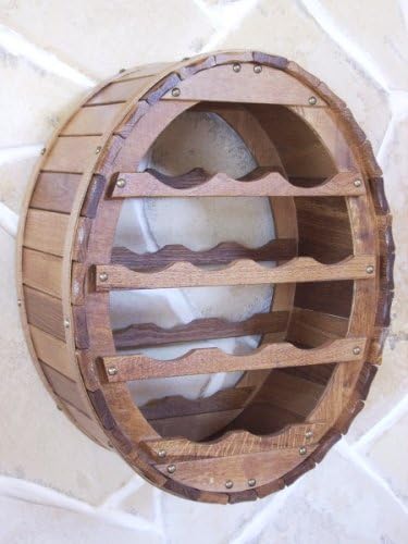 DanDiBo Weinregal Holz Wand Weinfass für 12 Flaschen Braun gebeizt Flaschenständer für die Wandmonta