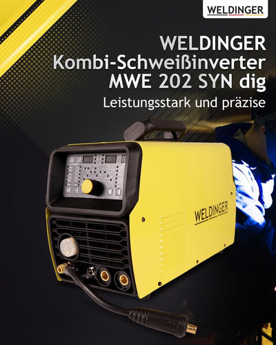 WELDINGER Kombischweissinverter MWE 202 HF SYN dig mit HF-Zündung MIG MAG DC-WIG MMA Schweissgerät 5