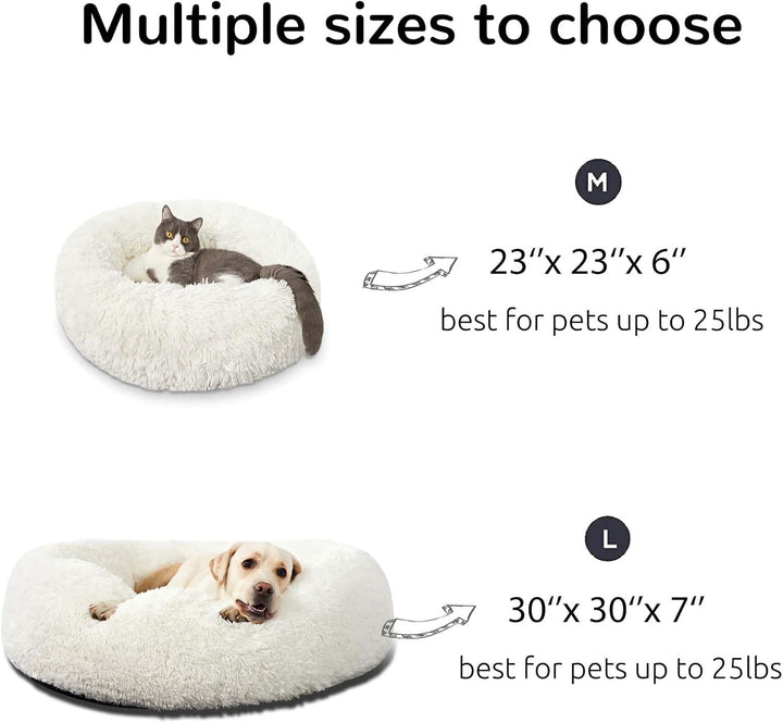 HACHIKITTY Calming Donut Cuddler Hundebett, Indoor-Welpenbett für grosse Hunde, 76,2 cm Large Round