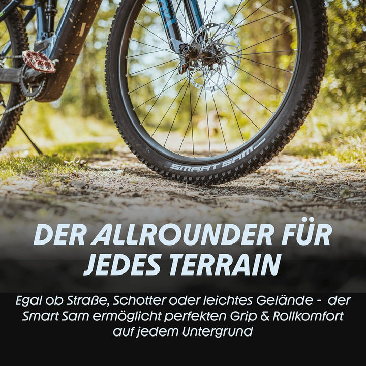 Schwalbe Smart Sam Fahrradreifen 27.5x2.60 ADDIX – DD, RaceGuard – Black+Reflex, 27.5x2.60 ADDIX – D