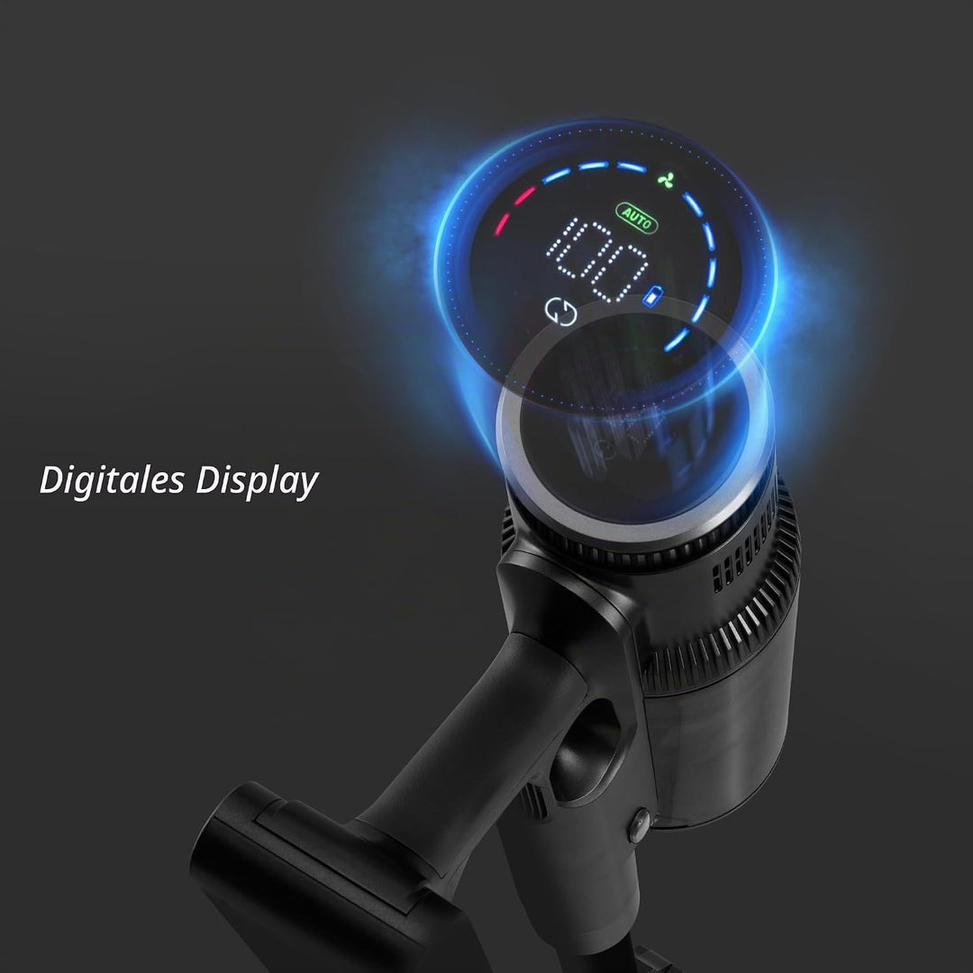 Ufesa Z7 Digital Akku Staubsauger, Selbstladender-Flexibler, 29.6V, LED Touchscreen, 26KPa, 500W, 80