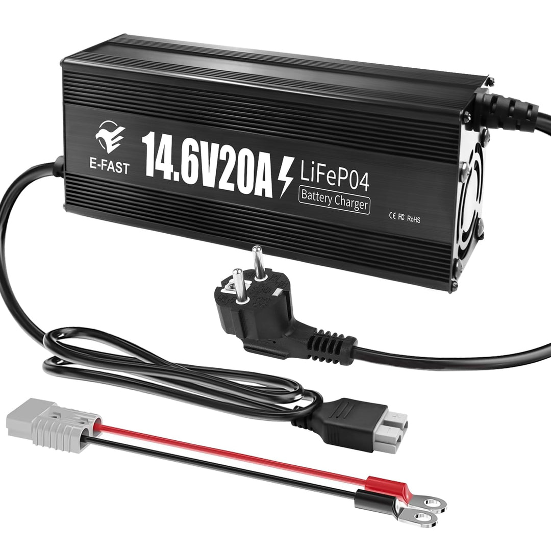 LiFePO4 Batterieladegerät 14,6V 20A Ladegerät 12V für Lithium Batterie Schnelles Aufladen für Wieder