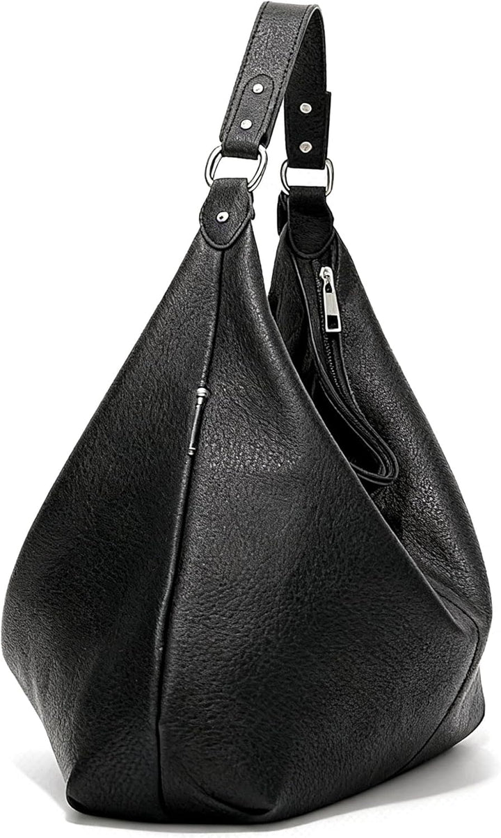 Ashioup Hobo Bags für Frauen Weiche PU Leder Umhängetasche Vintage Slouchy Handtasche mit Reissversc