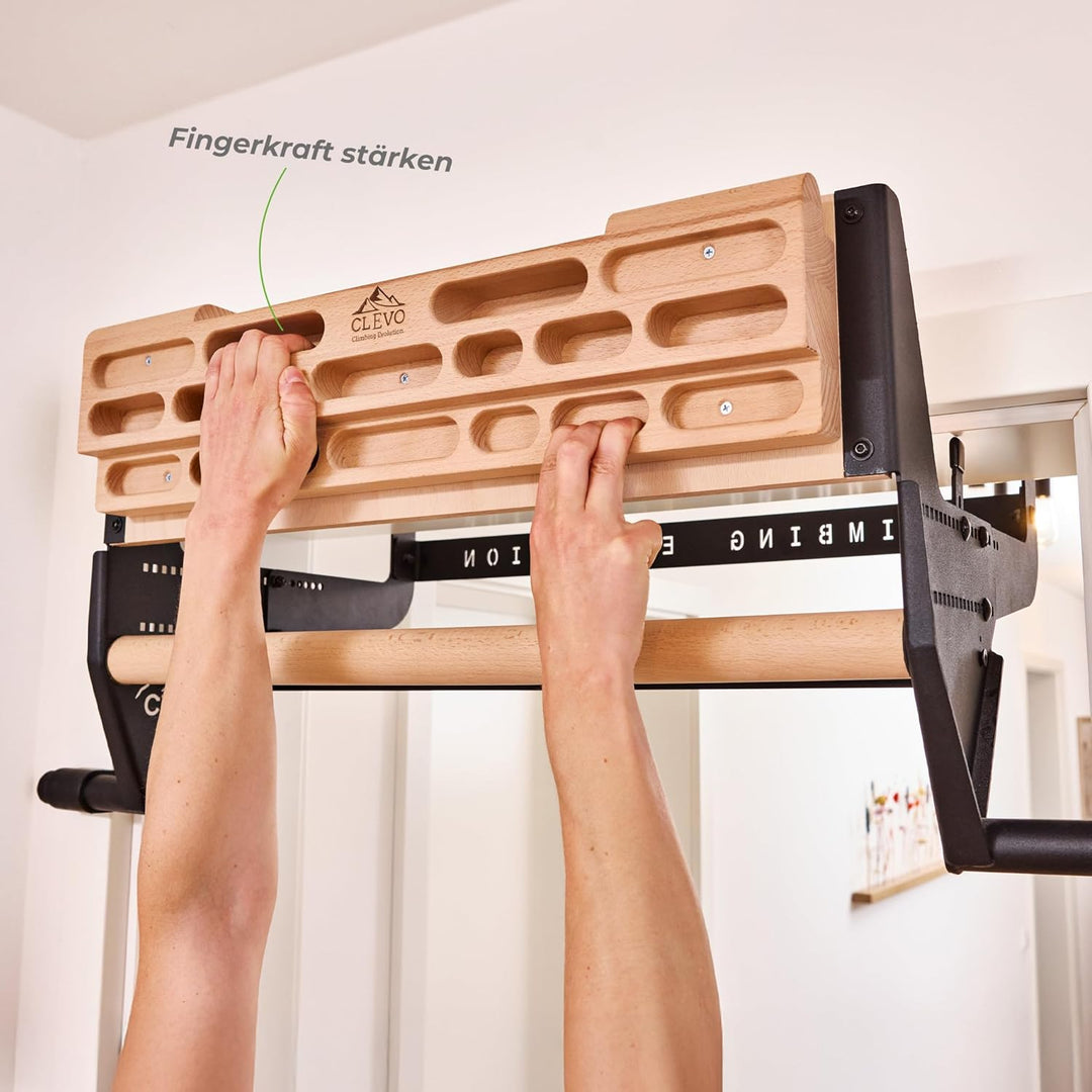 Clevo - Hangboard für Kletten und Bouldern - Climbing Trainingsboard Hangboard Klettern Aufhängung f