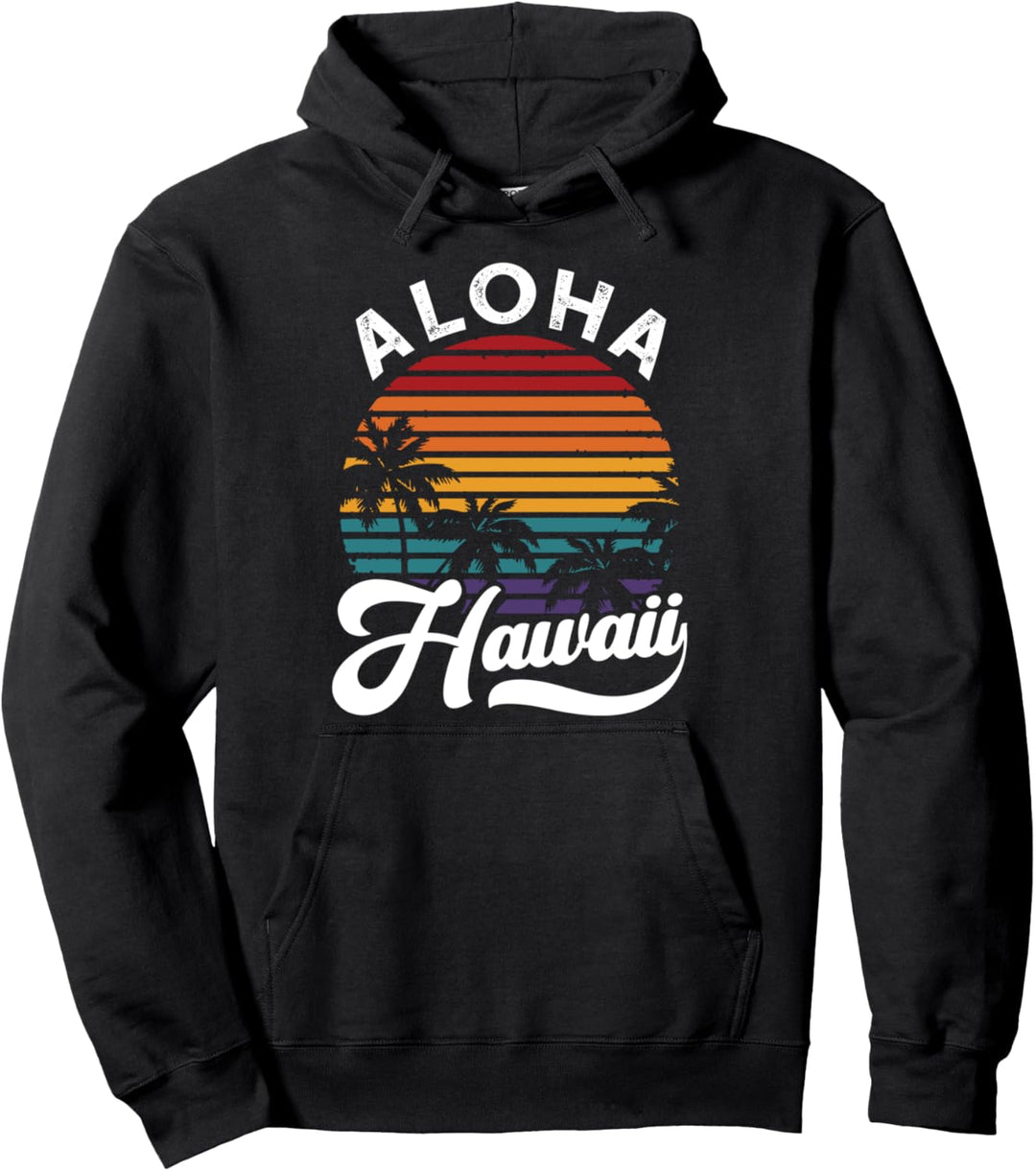 Aloha Hawaii Design Retro Vintage Sonnenuntergang Pullover Hoodie