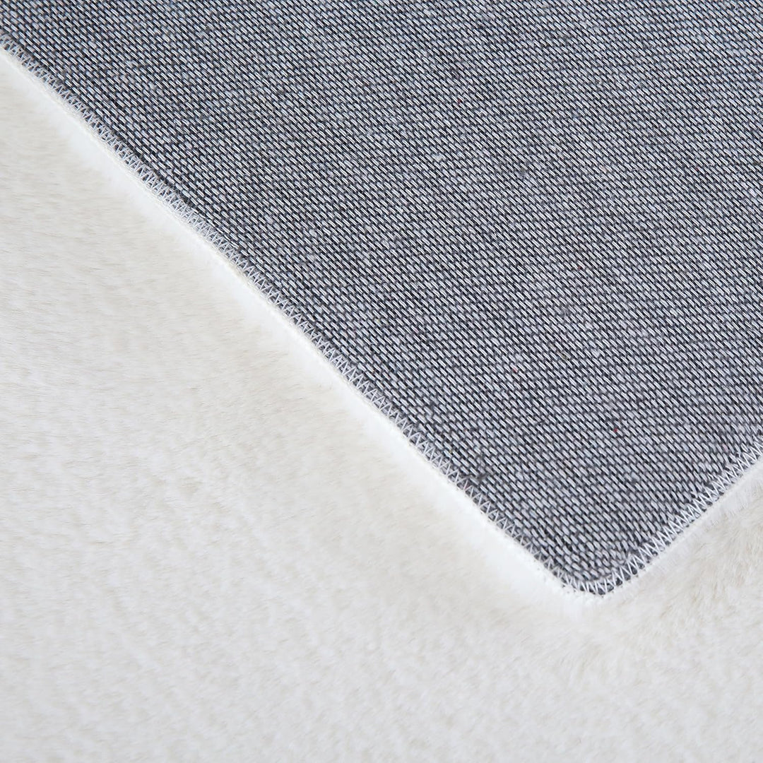 Weicher Hochflor Rund Teppich Wohnzimme Waschbarer Teppich im modernen Stil Unicolor & Einfarbig Tep