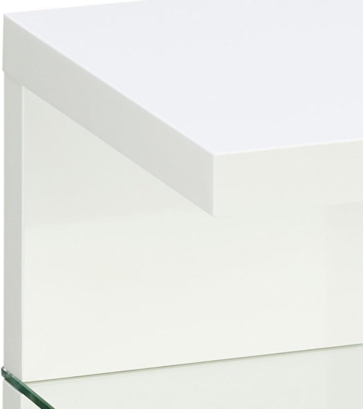 M2 Kollektion 516250 Beistelltisch / Nachttisch Domingo, Weiss Hochglanz, 40x40cm, Höhe 60cm, Weiss