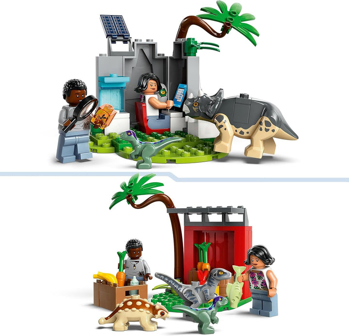 LEGO Jurassic World Rettungszentrum für Baby-Dinos, Set mit kleinen Dinosaurier-Figuren, darunter Tr