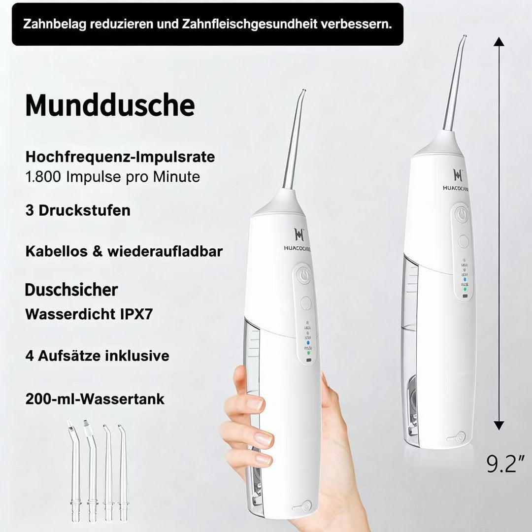 2-1 Mundreinigungsset, Wasser-Zahnseide und elektrische Zahnbürste (Weiss), Weiß
