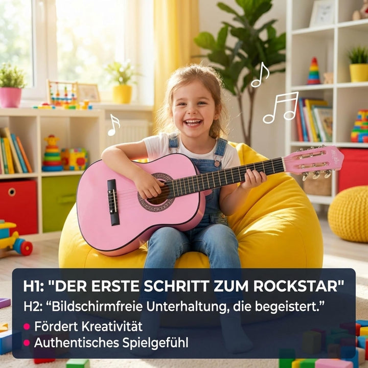Music Alley MA-51 Classical Acoustic Guitar Kids Guitar and Junior Guitar Pink, Pink