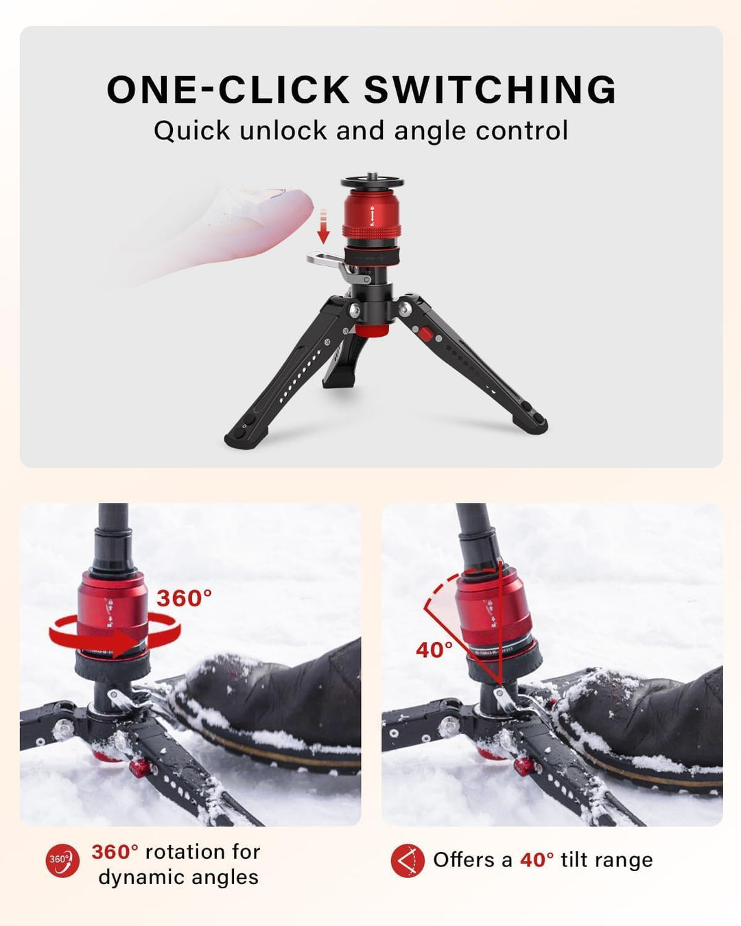 IFOOTAGE Mini Kamerastativ,Mini Stativ Kamera,Tischstativ für Fotografie,Handy Stativ mit Pedalsperr