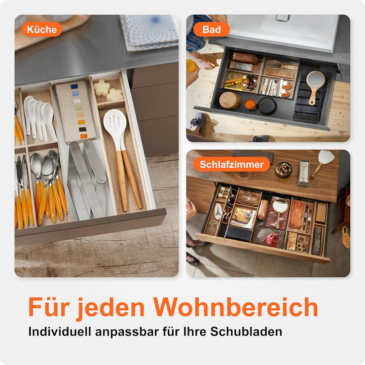 Blum AMBIA-LINE Schubladen-Organizer in hochwertigem Holzdekor | ideal für Küche, Bad & Kleiderschra