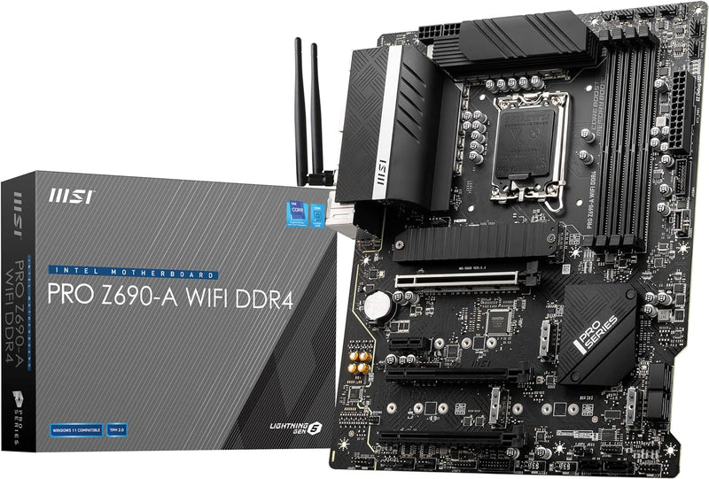 MSI PRO Z690-A WIFI DDR4 Mainboard ATX, unterstützt Intel Prozessoren 12. Generation, LGA 1700 - 14