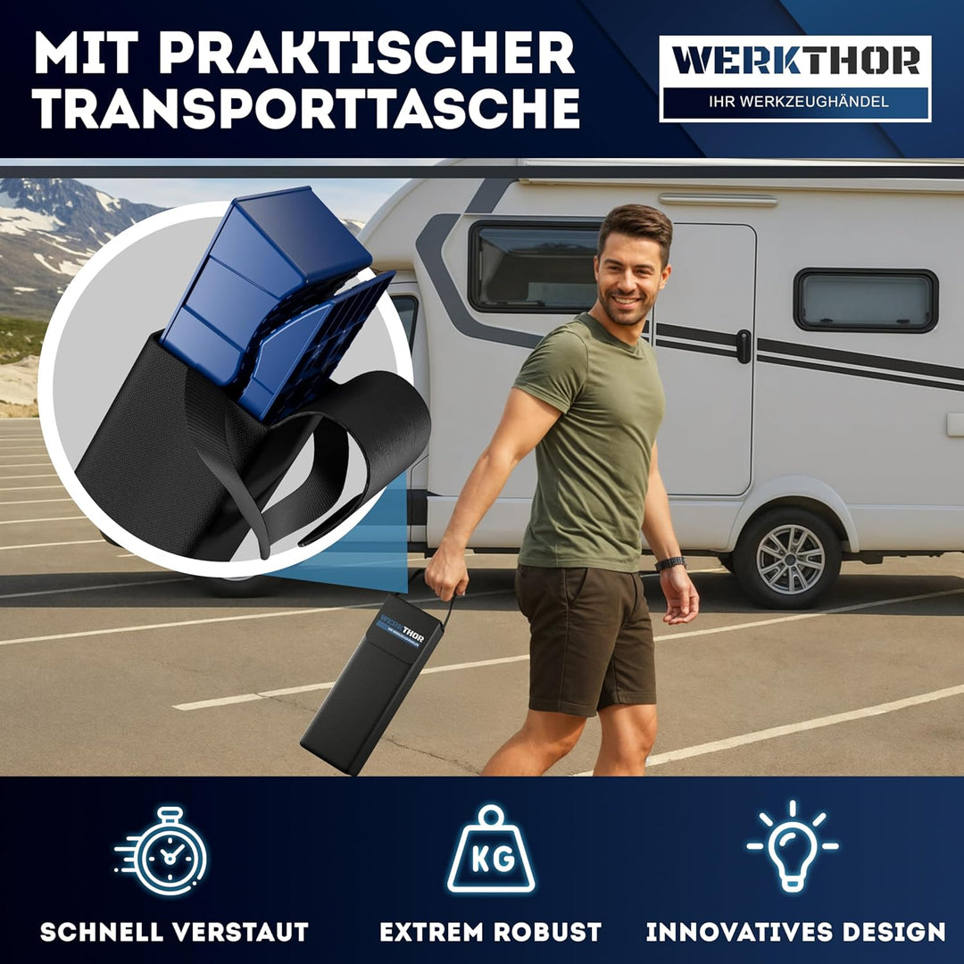 Auffahrkeile für Wohnmobil - [2er Set] Hochbelastbare Auffahrkeile für maximalen Halt [, BIS 5 TONNE