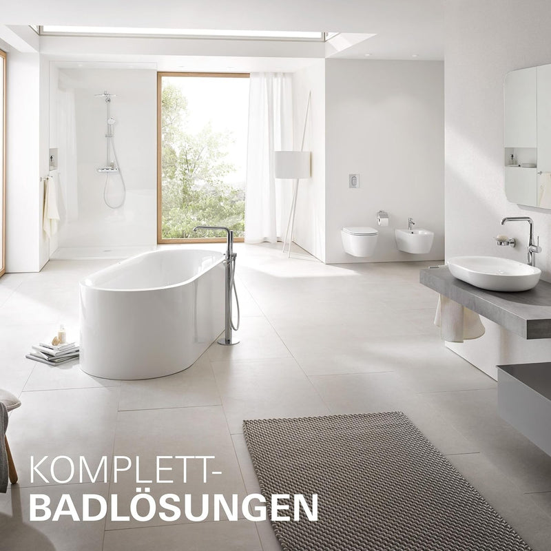 GROHE Essence - Badarmatur - Einhand-Waschtischarmatur (M-Size, mit Temperaturbegrenzer, Einlochmont