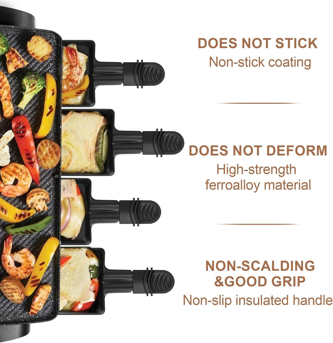 ipow 8 Stück Raclette Pfännchen Ersatz Mini Pfännchen Antihaftbeschichtet viereckig für Raclette mit