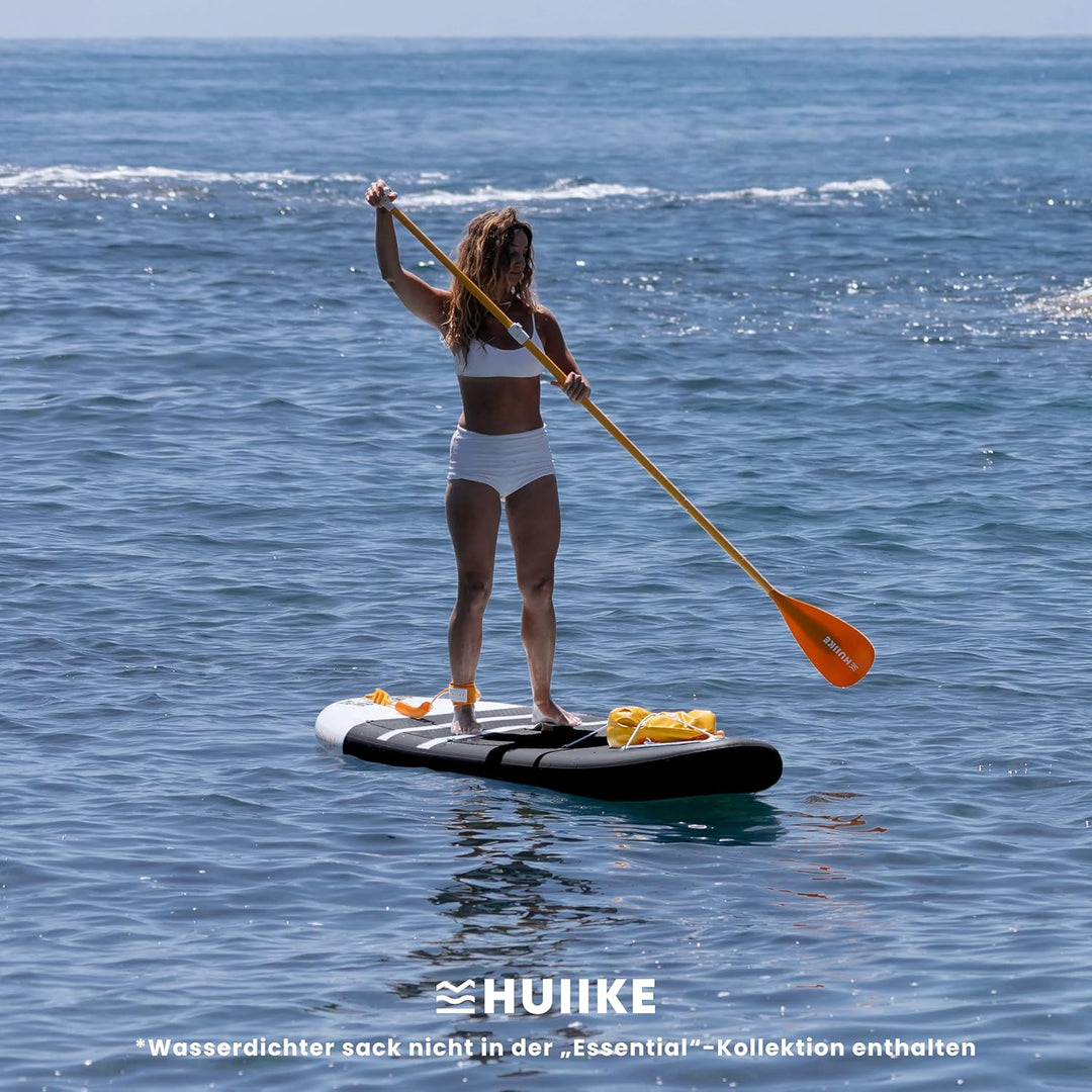 HUIIKE Stand Up Paddling Board mit Zubehör, Paddel, Finnen, Leash, Pumpe, Rucksack. SUP-Board Aufbla