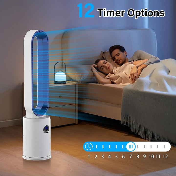 YAZEKY Turmventilator Sehr Leise Rotorloser Ventilator - 3 Geschwindigkeiten 97cm 60° Oszillierender