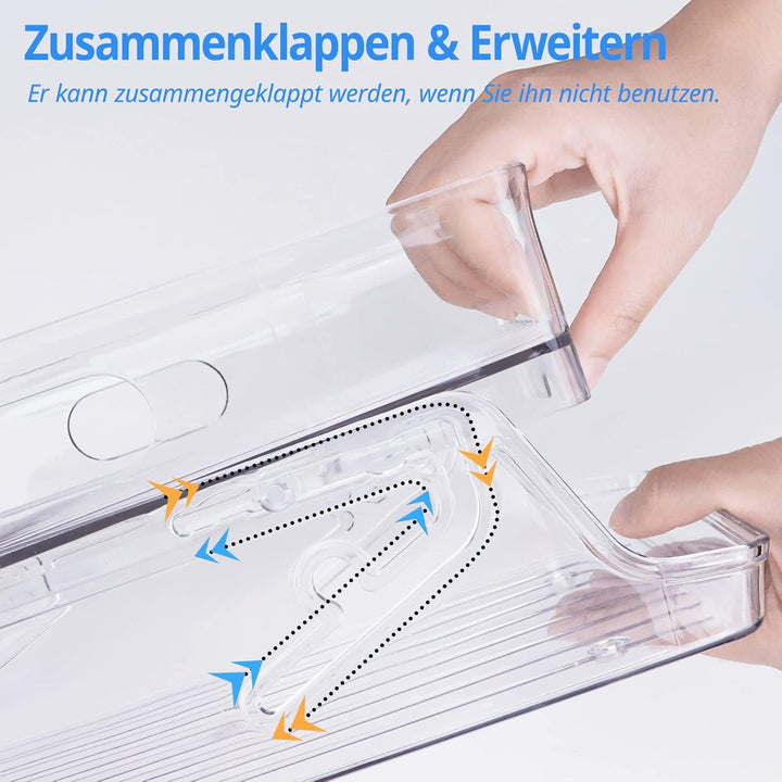 Mulaibdin Kühlschrank Organizer Dosen, Auto-Scrollen Dosenspender Kühlschrank, 2 Tier Fridge Organiz