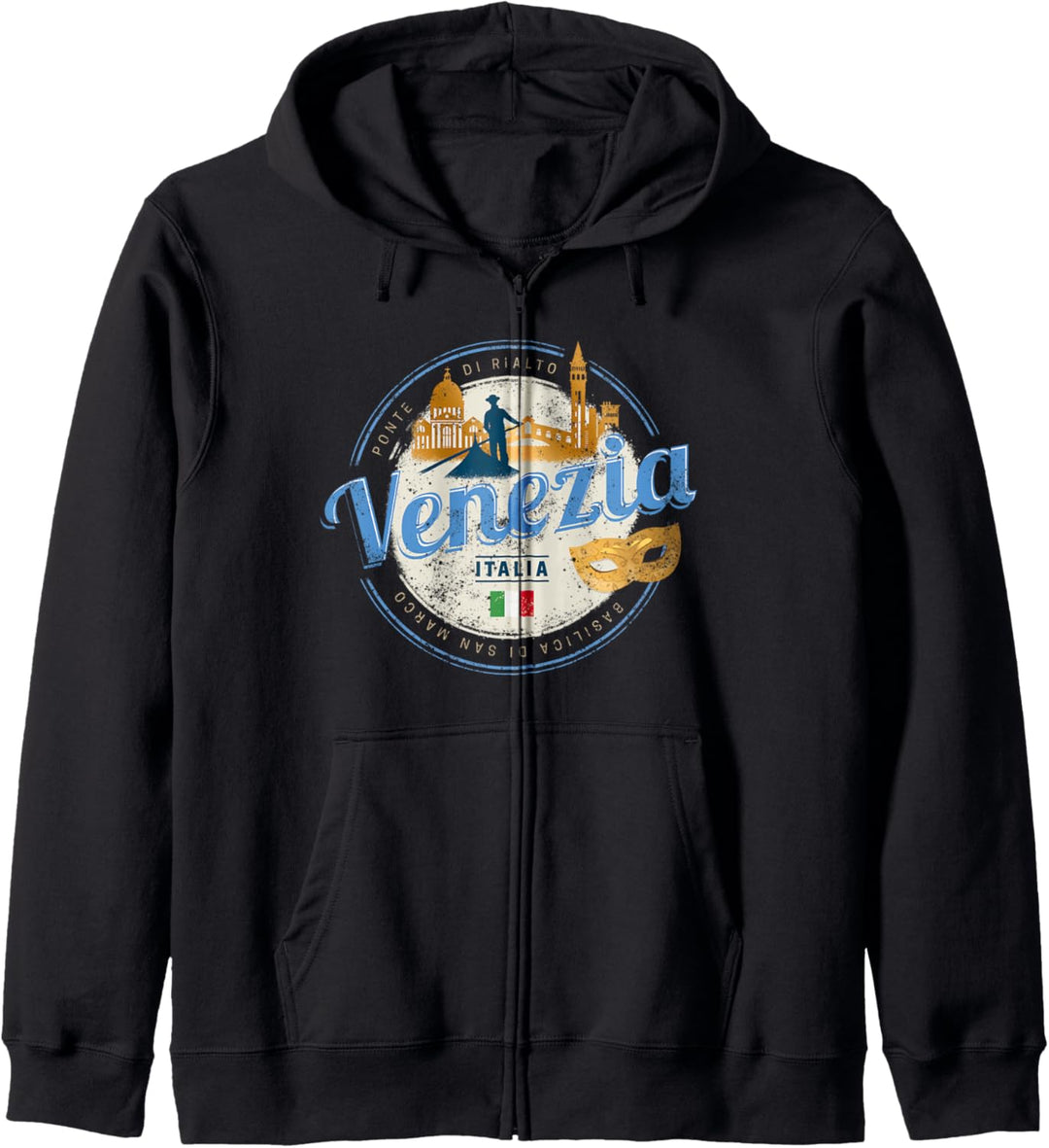 Venedig mit Gondoliere Italien Karneval Vintage Souvenir Kapuzenjacke