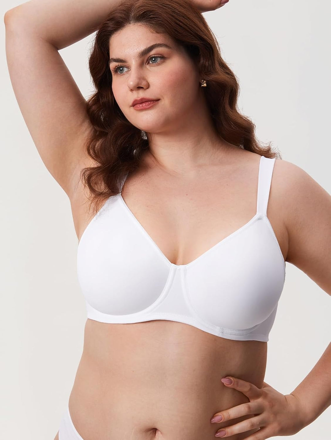 DELIMIRA Damen T-Shirt Minimizer BH mit Bügel GroÃŸe GröÃŸen Ohne Gepolstert 75B Weiss, 75B Weiss