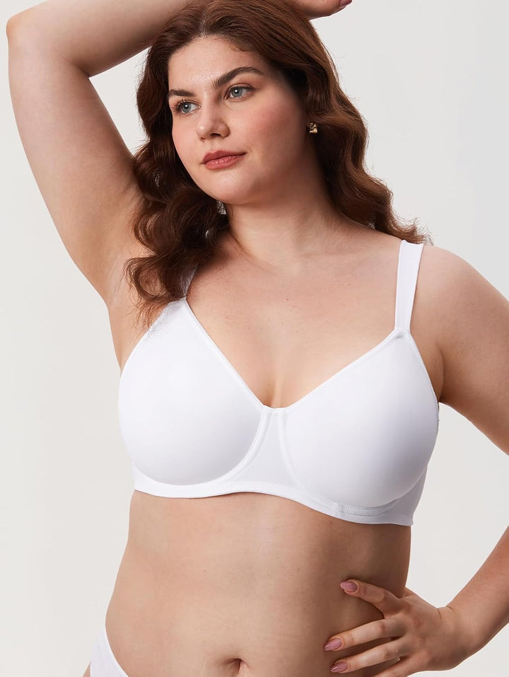 DELIMIRA Damen T-Shirt Minimizer BH mit Bügel GroÃŸe GröÃŸen Ohne Gepolstert 75B Weiss, 75B Weiss