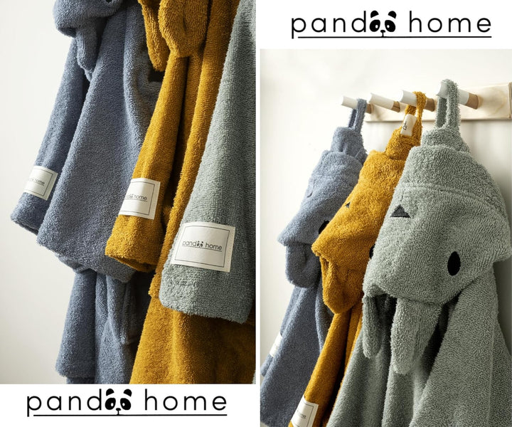 PandaHome Bademantel Kinder, Kinderbademantel für Jungen und Mädchen aus 100% Baumwolle, Morgenmante