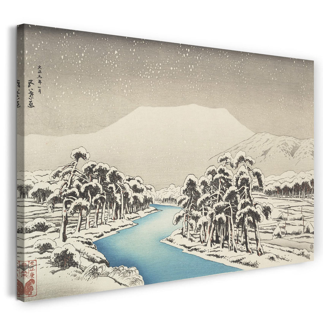 Printed Paintings Leinwand (80x60cm): Hashiguchi Goyō - Ibuki Berg im Schnee 80x60 cm, 80x60 cm
