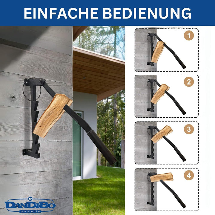 DanDiBo Holzspalter Manuell Wand 96646 Holz Spalten Anzündholz Spalter Wandmontage Brennholzspalter