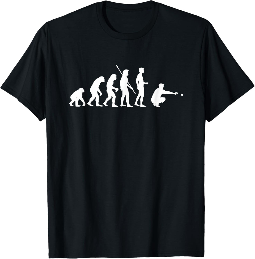 Boules Boule Petanque T-Shirt: Evolution Boulespieler T-Shirt