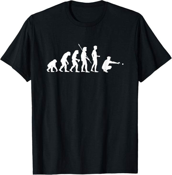 Boules Boule Petanque T-Shirt: Evolution Boulespieler T-Shirt