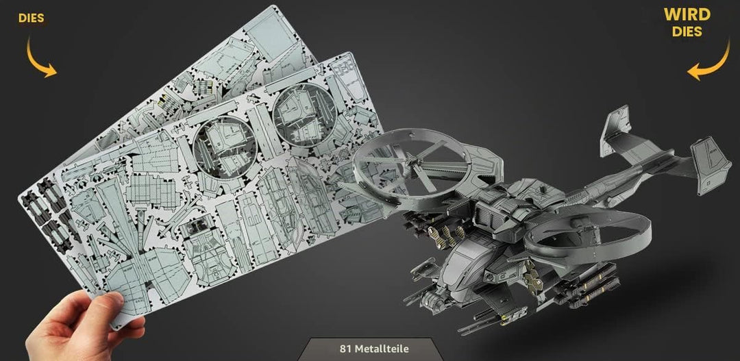 Fascinations ICX253 Metal Earth Metallbausätze - Avatar 2 Kampfflugzeug Scorpion Gunship, lasergesch
