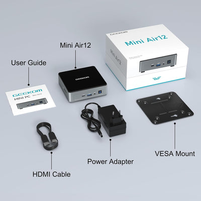 GEEKOM Mini PC, Mini Air12 Mini Desktop PC mit Intel Alder Lake N100(bis zu 3,4GHz), 16GB DDR5 NUC P