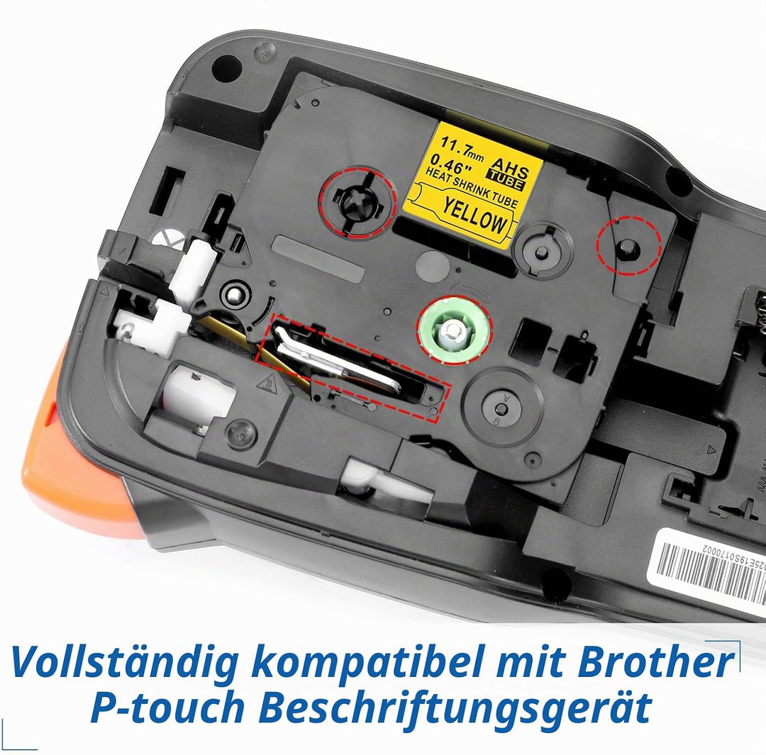 3x MarField HSe-631 11.7 Schrumpfschlauch Schriftband Kompatibel mit Brother P-touch HS HSe631 Heat