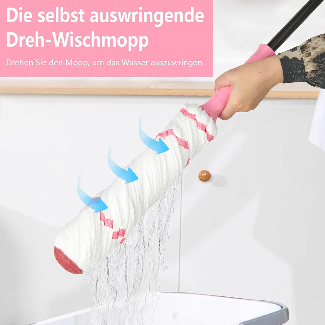 Bodenwischer mit Auswringfunktion,Wischmopp mit Aussergewöhnlicher Saugkraft,Wischer Boden Fliesenwi