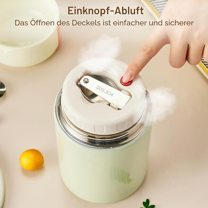 ParaCity Isolierbehälter für Essen 800ml, Vakuum-Warmhalter aus 316 Edelstahl, Breiwärmer Unterwegs