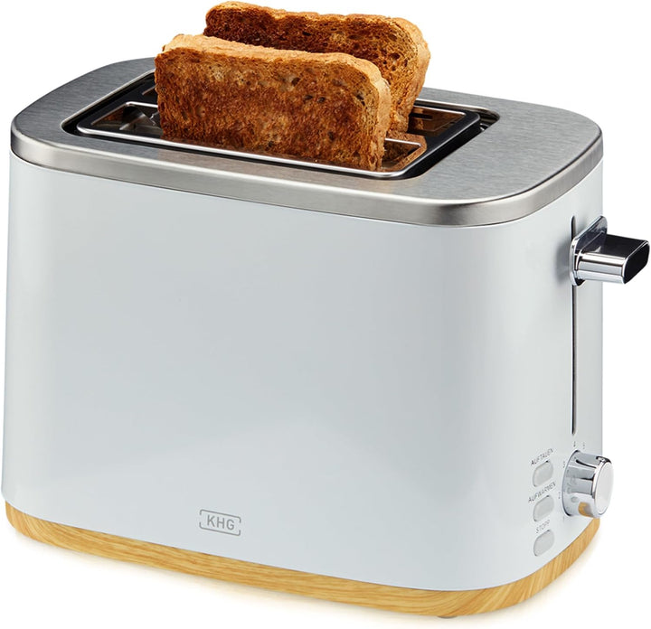 KHG Toaster TO-810 WWD | 2 Scheiben Toaster mit Brötchenaufsatz | 7 Bräunungsstufen mit Bräunungskon