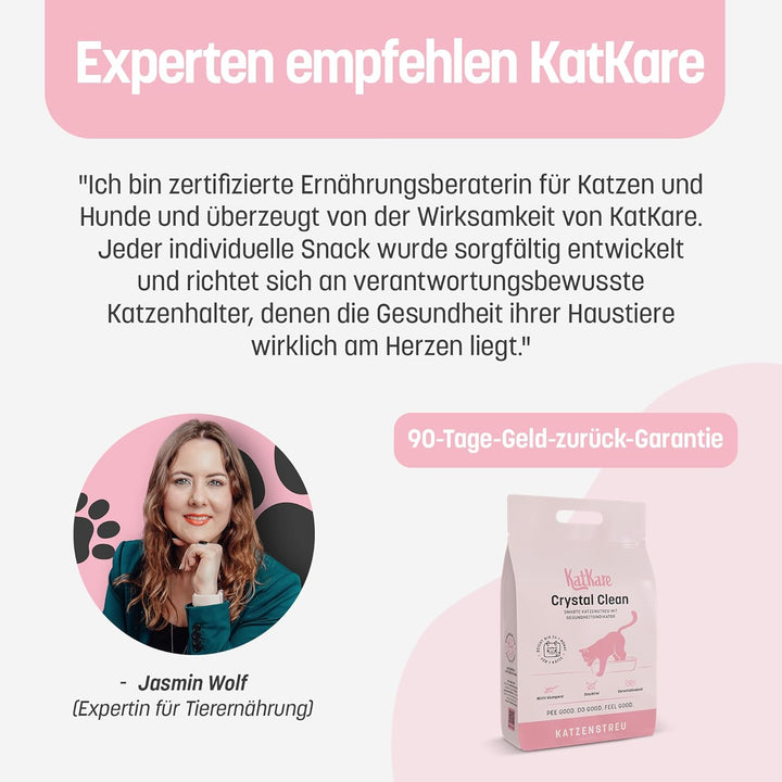 Crystal Clean – Smarte Katzenstreu mit Gesundheitsindikator – 1 Beutel/Monat pro Katze – Silikat -St