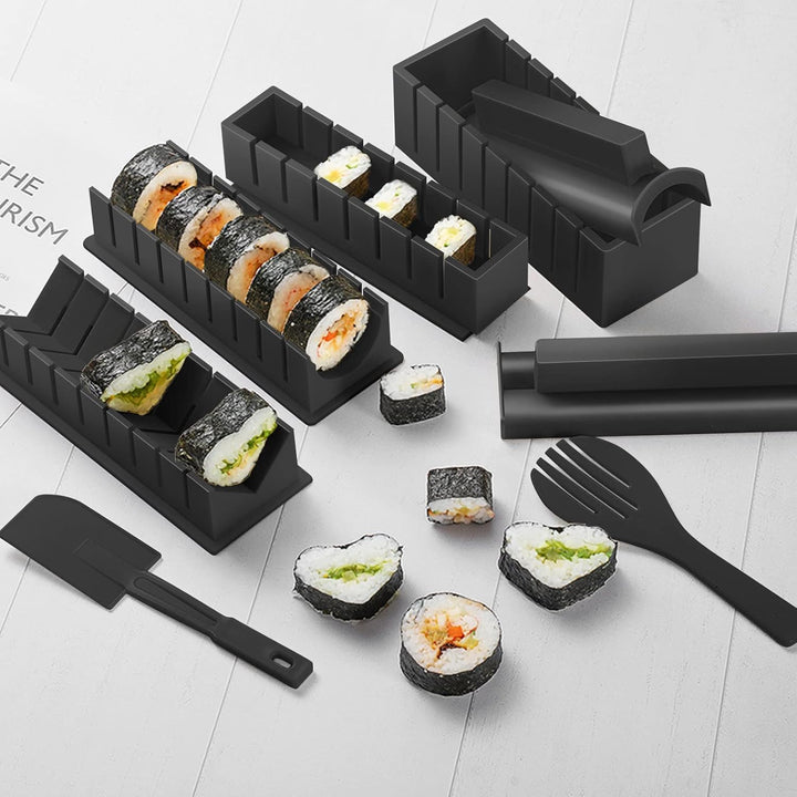 SKYSER Sushi Maker Kit, 17 Pieces Sushi Maker Set for Beginners, 8 Shapes Sushi Making Kit Complete,