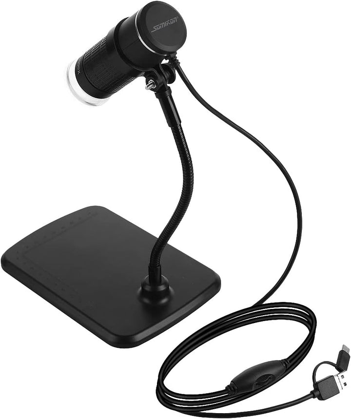 Somikon Microskop: 3in1-USB-Mikroskop mit Kamera, Ständer, 1000-fach Vergrösserung, 8 LEDs (USB Lupe