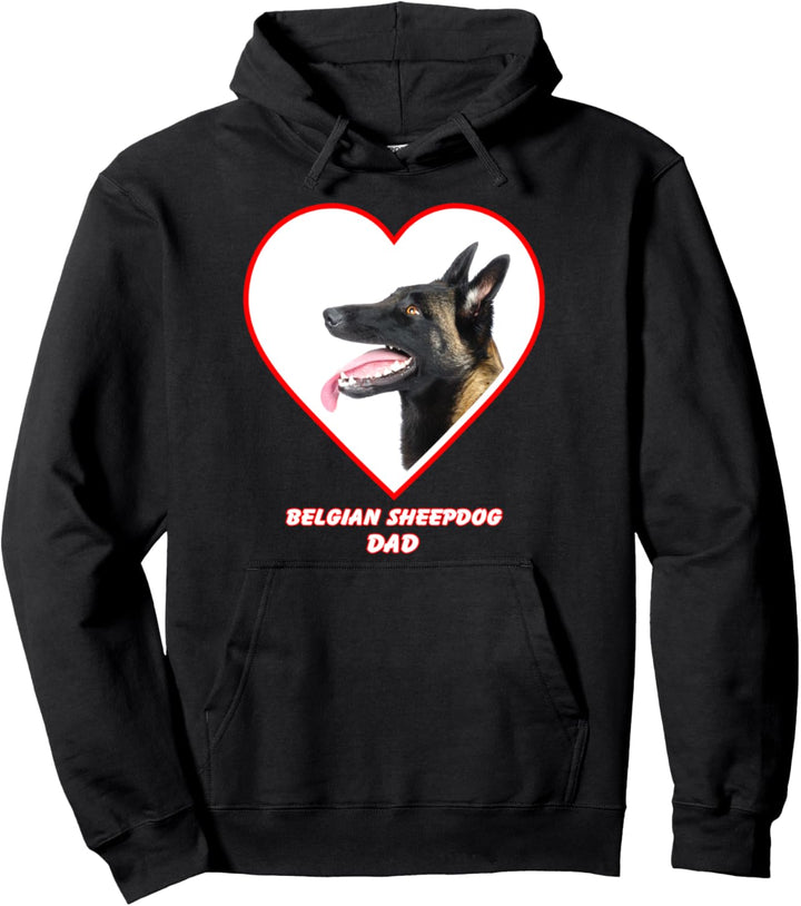 Belgian Sheepdog Dog Dad Pullover Hoodie
