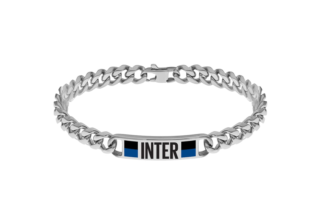 F.C. Internazionale Armband Stahl, Herren, Schwarz Blau Stahl, Taglia Unica, Edelstahl, Kein Edelste