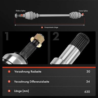 Frankberg Antriebswelle Vorne Links Kompatibel mit Signum 2.0L 2.2L 2004-2008 Vectra C 2.0L 2.2L 200