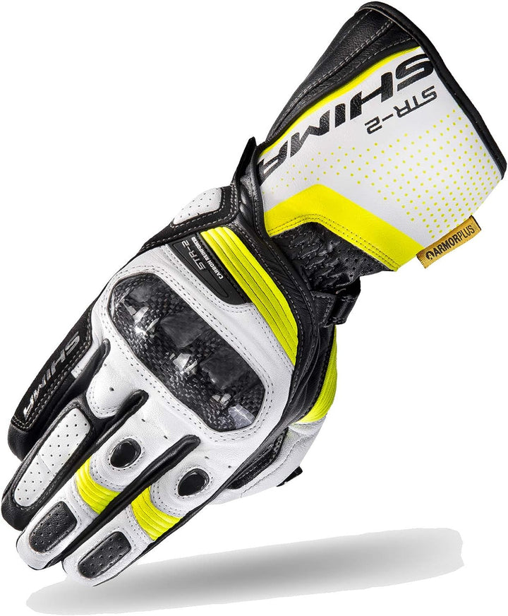 SHIMA STR-2 Motorradhandschuhe Herren - Touchscreen, Sommer, Sport Leder Handschuhe mit Carbon Knöch