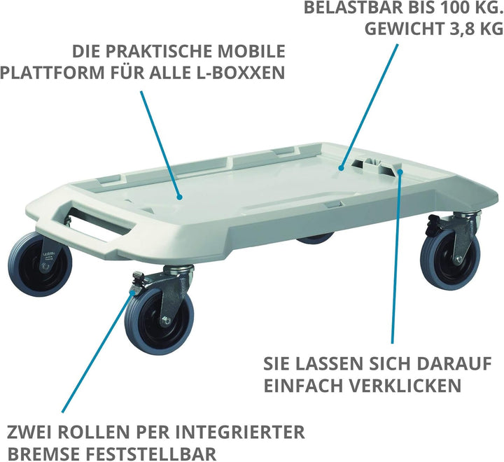 Bosch Sortimo L-Boxx Roller Werkzeugkoffer Set leer mit innovativem Transportsystem grau passend für
