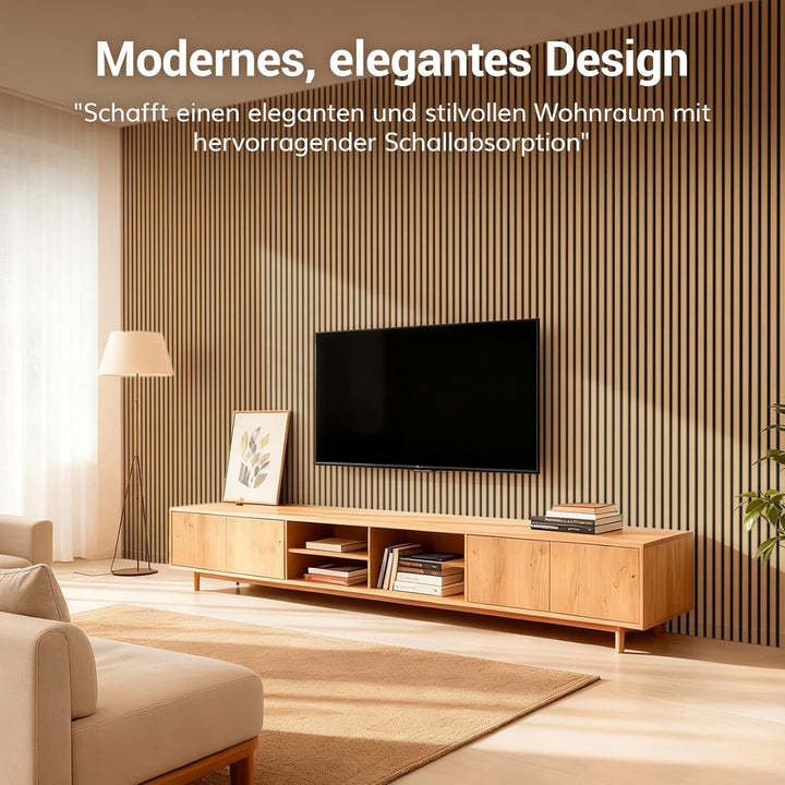 TONOR Akustikpaneele holz, 4 Stück 120x60 cm - 2,88m² Wandpaneele holz Holzpaneele wand als Schallsc