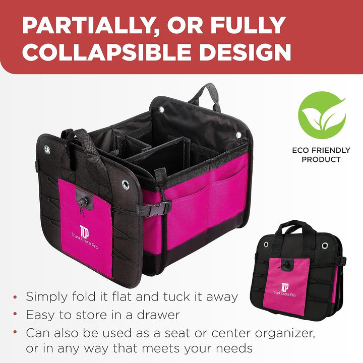 TrunkCratePro Multi Compartments zusammenklappbarer beweglicher Trunk Organizer für Auto, Geländewag